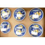 Six Wedgwood Citrons cup and saucers: