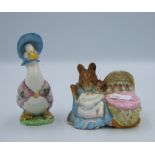 Beswick BP2 Beatrix Potter Figures Jemima Puddleduck & Hunca Munca(2)