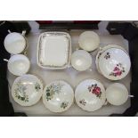 Regency tea ware items in 2 patterns: together with Royal Doulton side plates (1 tray).