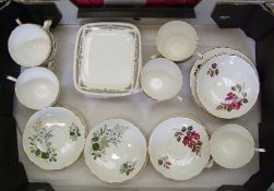 Regency tea ware items in 2 patterns: together with Royal Doulton side plates (1 tray).