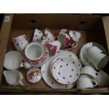 A mixed collection of items to include : 3 Royal Grafton trios , Queen Anne floral tea pot, Wedgwood
