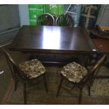 Ercol style extending dining table and 4 chairs: