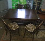 Ercol style extending dining table and 4 chairs: