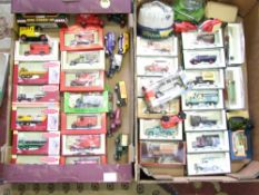 A collection of model toy cars to include Corgi: Lledo , matchbox, days gone etc ( 2 trays)
