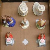 Royal Doulton Bunnykins and Brambly Hedge figures: Poppy Eyebright x 2, Lord Woodmouse, Bedtime