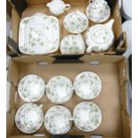 Wedgwood wild strawberry tea ware: to include tea pot, cake plate, milk jug, 6 x cups & saucers, 6 x