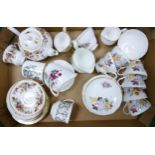 A mixed collection of item to include: Royal Grafton, Duchess & similar floral decorated tea ware