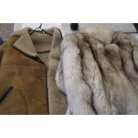 A Taube vintage sheepskin ladies coat: together with a faux fur jacket (2).