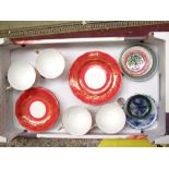 A mixed collection of ceramic items to include small Moorcroft pin dish : Royal Standard 4 trios ,