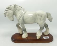 Beswick Grey Action Shire horse 2578: on wooden plinth