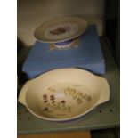 Wedgwood Sarah's garden boxed footed cake plate: lidded tureen ( chip to inner rim on lid) and an