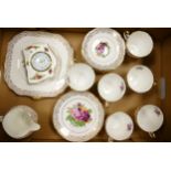 A mixed collection of items to include: Royal Albert Old Country Rose Mantle clock, Ashley floral