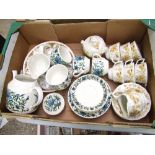 Midwinter tea set: together with decorated wall plates, Ridgway ironstone antique rose part teaset