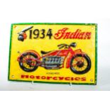 A Cast Iron Indian Motorcycles 1934 series 402 Wall Plaque