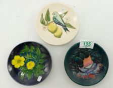 Moorcroft Mamoura coaster: together with a Buttercup coaster and Lemon and finch coaster (3)