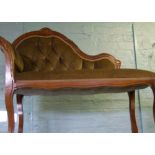 Italian style 'Furnishings Italia' branded classically styled small bench seat, 93cm W.