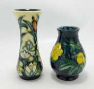 Moorcroft Lamia vase: together with a buttercup vase . Height of tallest 13cm (2)