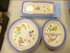 Wedgwood Sarah's garden boxed sandwich tray: veg dish and a condiment tray (3)