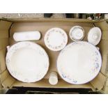 Royal Doulton rimmed floral bowls: together with Expressions fruit bowl, cups & saucers etc
