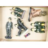 A collection of Lauren & Hardy resin figures: (1 tray).