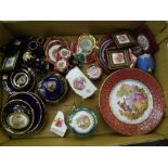 A collection of Limoges items: lidded boxes, wall plaques etc (1 tray).