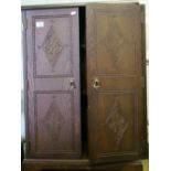 Reproduction dark oak drinks cabinet, 93cm H x 63cm W x 37cm D.