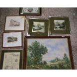 A collection of Framed Oil paintings and prints, 1 By 'Enderby' & 2 by 'Michael Hill' (7 All