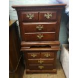 Pair of reproduction mahogany veneered bedside chests.