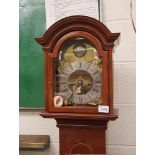 Inlaid Mahogany Grandmother 'Tempus Fugit' Clock (Key & Pendulum Present)