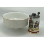 Franklin Mint Romeo & Juliet bowl : together with a boxed Battle of Waterloo tankard (2)