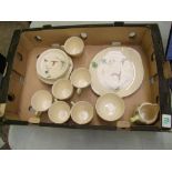 Royal Doulton The Coppice tea set: to include 6 trios, milk jug, sugar bowl and cake plate ( 1 tray)