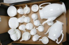 A large collection of Aynsley Undecorated Crocus Pattern Coffee Ware: 28 items