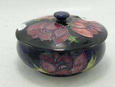 Moorcroft Anemone lidded pot: Diameter 12cm