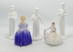 Royal Doulton Figures: Marie Hn1370, Ninette Hn3215 & Images Figures Page Boy, Sweetheart Boy &b