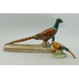 Beswick Pheasant on ceramic base: 1744 together with a small Pheasant (2)