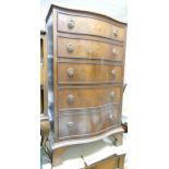 Serpentine fronted chest of drawers