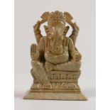 Indian Soapstone Figure of Ganesh: height 12cm