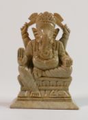 Indian Soapstone Figure of Ganesh: height 12cm