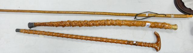Three Hand Crafted Modern Walking Sticks(3)