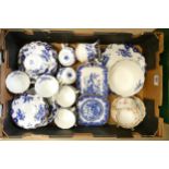 A collection of Blue & white Floral Decorated Tea ware: together with similar floral decorated items