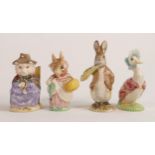 Royal Albert Beatrix Potter Figures And This Pig Had None, Benjamin ate a lettuce leaf, Mrs Rabbit &