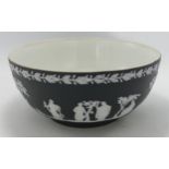 Early Wedgwood Etruria England Black Dip Fruit Bowl, diameter 22.5cm