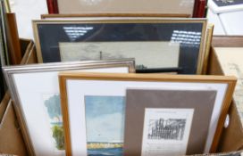 A large collection of framed 19th & 20th Century Prints with Historical Buildings, Landscapes &