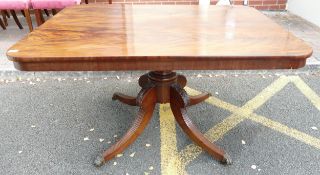 Regency Flame Mahogany tilt top Breakfast Table standing on fine swept base and with original