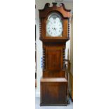 19th Century Walnut Long Case Clock, in need of some light tlc, height 222cm
