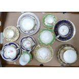 A Large Collection of Bishop Stonier Bisto Ware Floral Decorated Cup & Saucer Sets & trio's