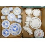 A collection of tea ware to include, Royal Vale floral decorated items & Blue & White 19th century