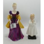 Royal Doulton figures Loretta HN2337 and Bedtime HN1978. (2):