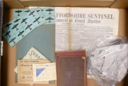 A mixed collection of items to include: 1st Edition The Staffordshire Sentinel: WWII Aircraft