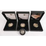 A collection of Royal Mint silver proof £2 coins: comprising 2009 Robert Burns, 2011 Mary Rose,